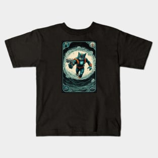 Super Hero Cat Man New Breed Card Collection Kids T-Shirt